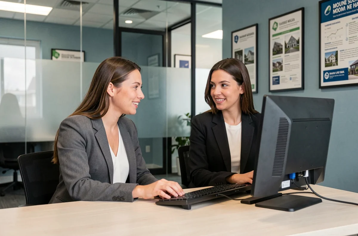 Femme en rendez-vous avec un conseiller logement pour obtenir son code Action Logement