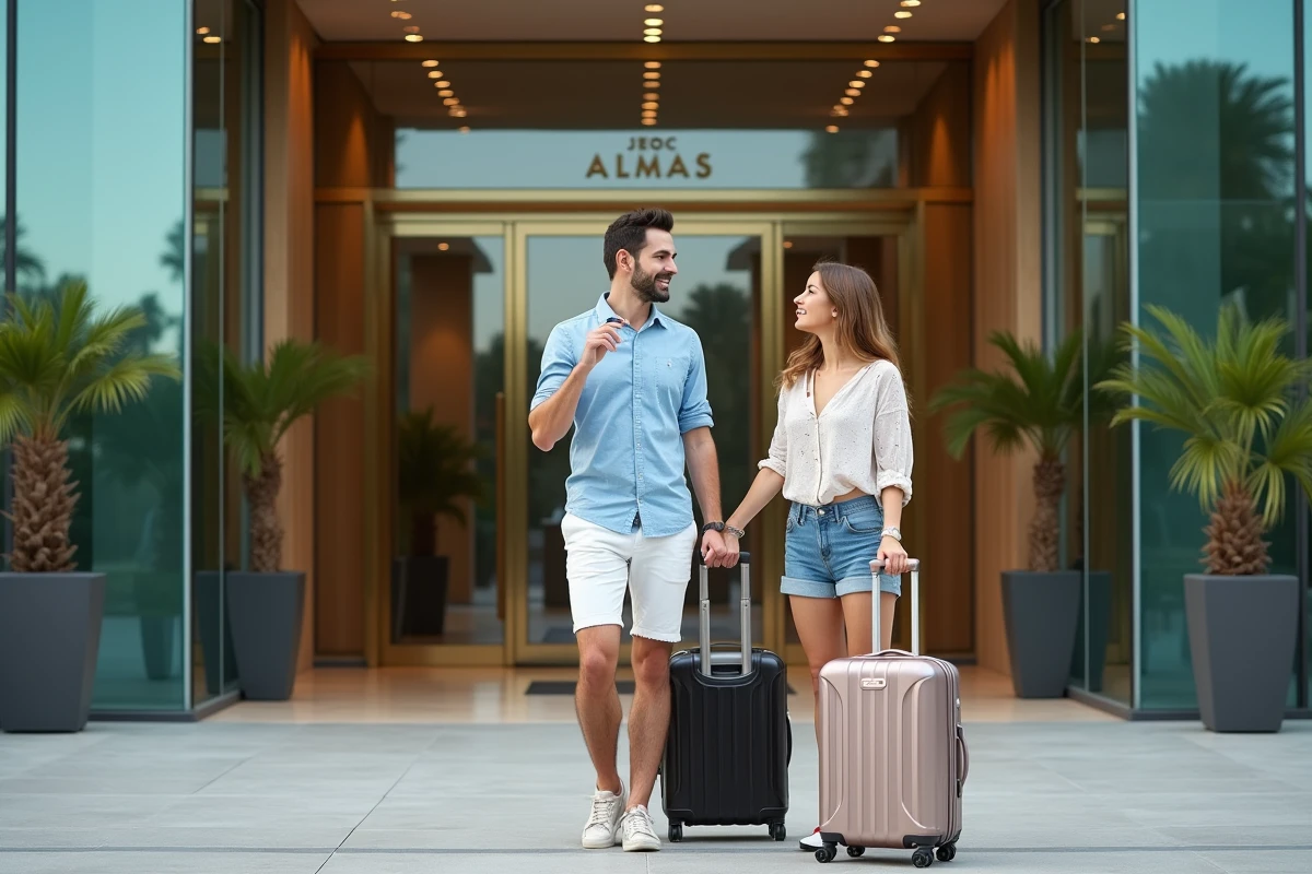 Couple discutant devant l