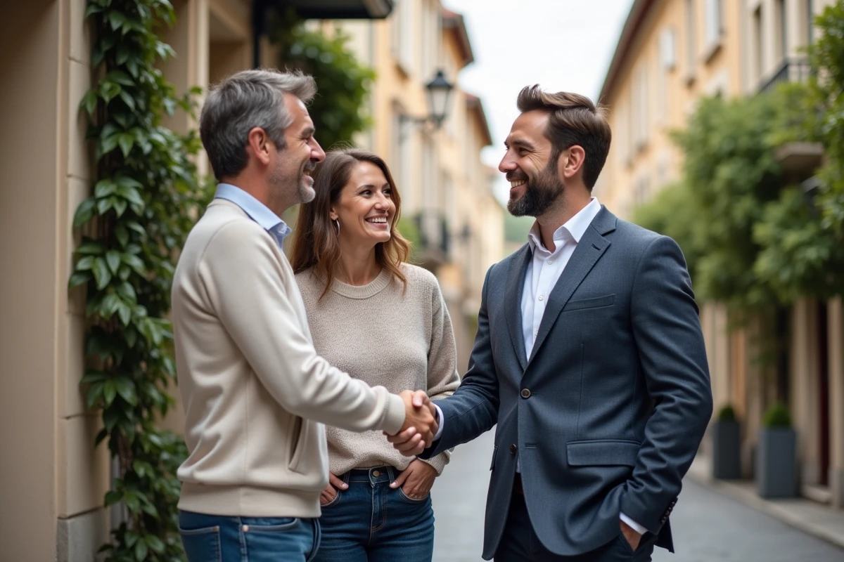 Couple lyonnais serrant la main d