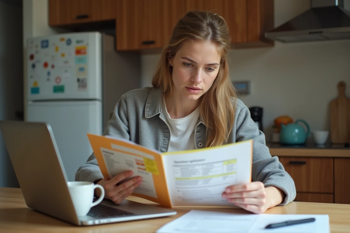 Jeune femme vérifiant un certificat de diagnostic immobilier