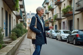 Habitante du Quartier Nord de Villeneuve-Saint-Georges discutant devant un immeuble de logements sociaux
