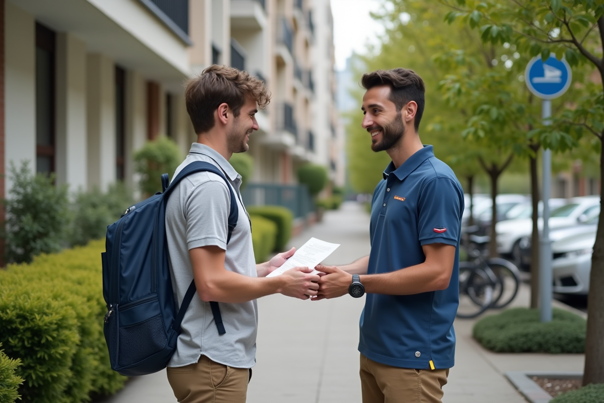 Homme remettant une lettre de changement d